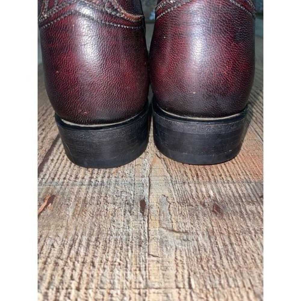 LUCCHESE black cherry boots 6.5B - image 10