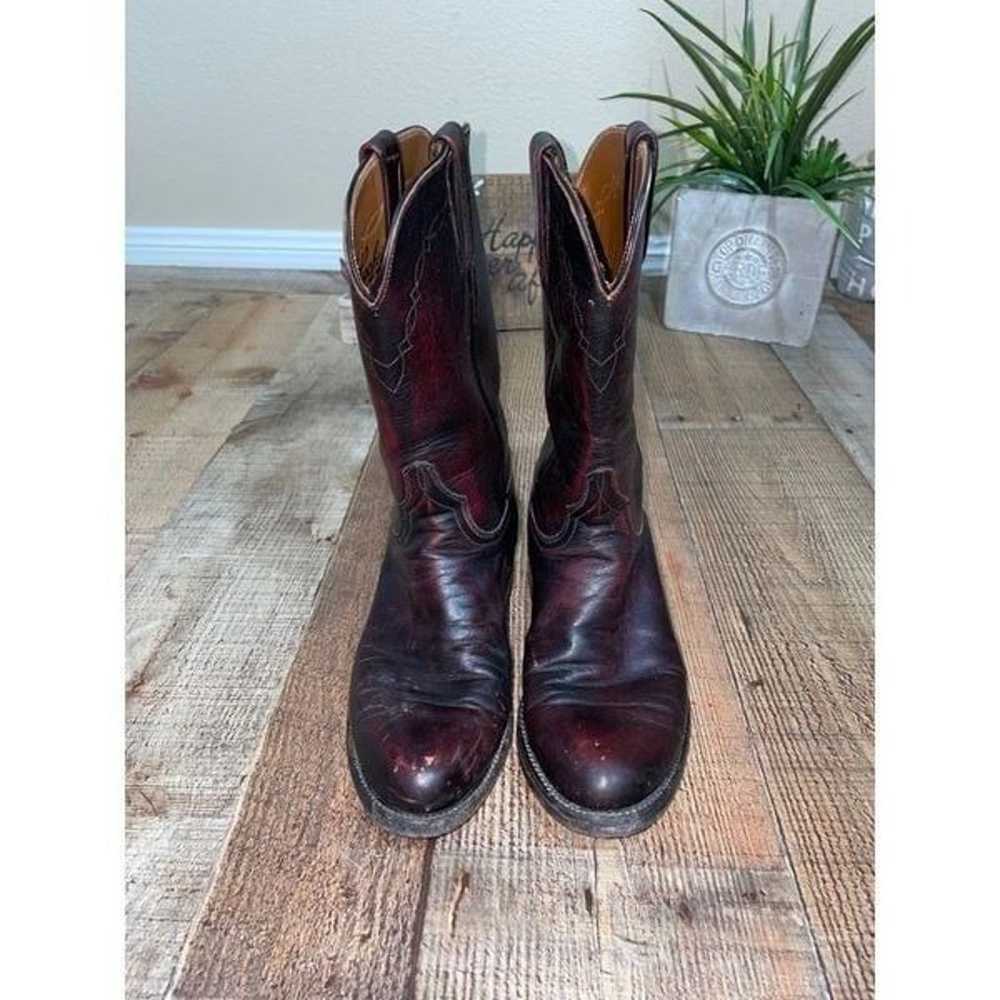 LUCCHESE black cherry boots 6.5B - image 3