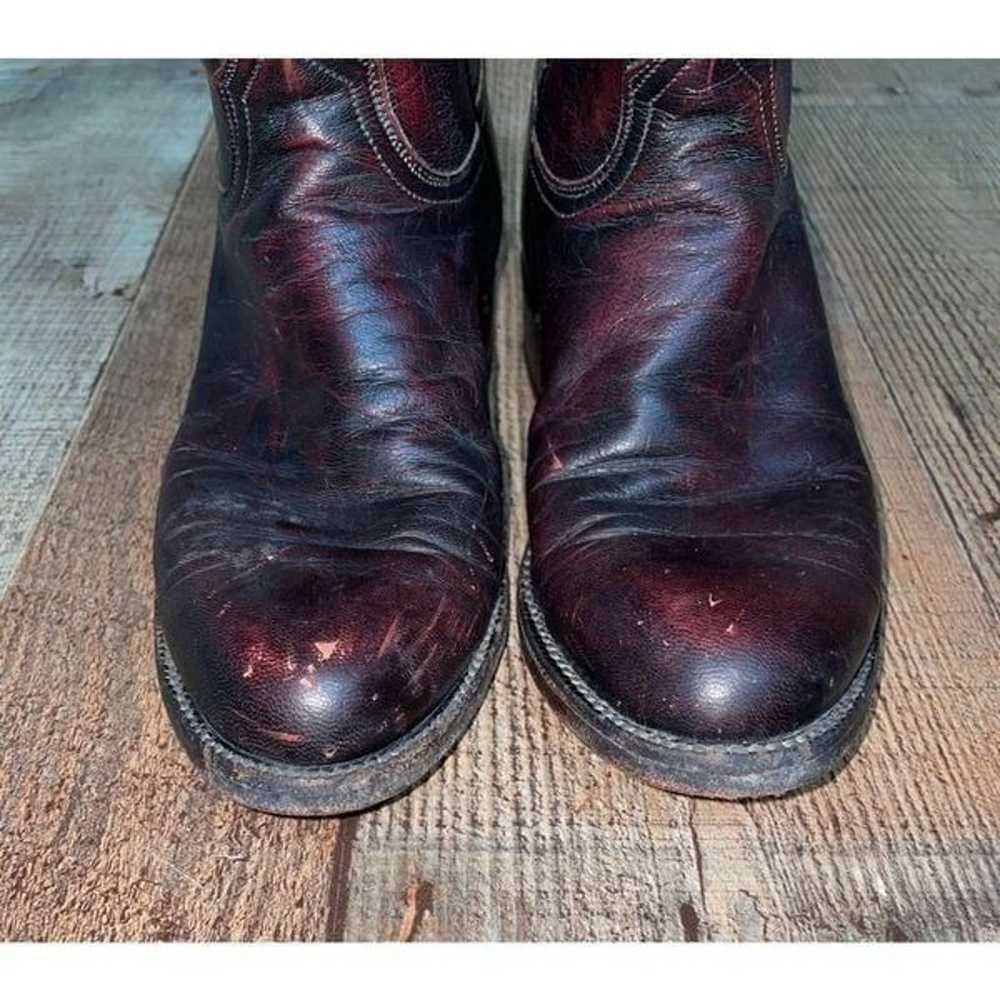 LUCCHESE black cherry boots 6.5B - image 6