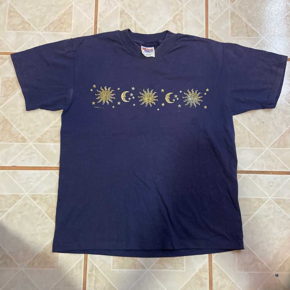 Vintage single stitch sun and moon shirt - image 1