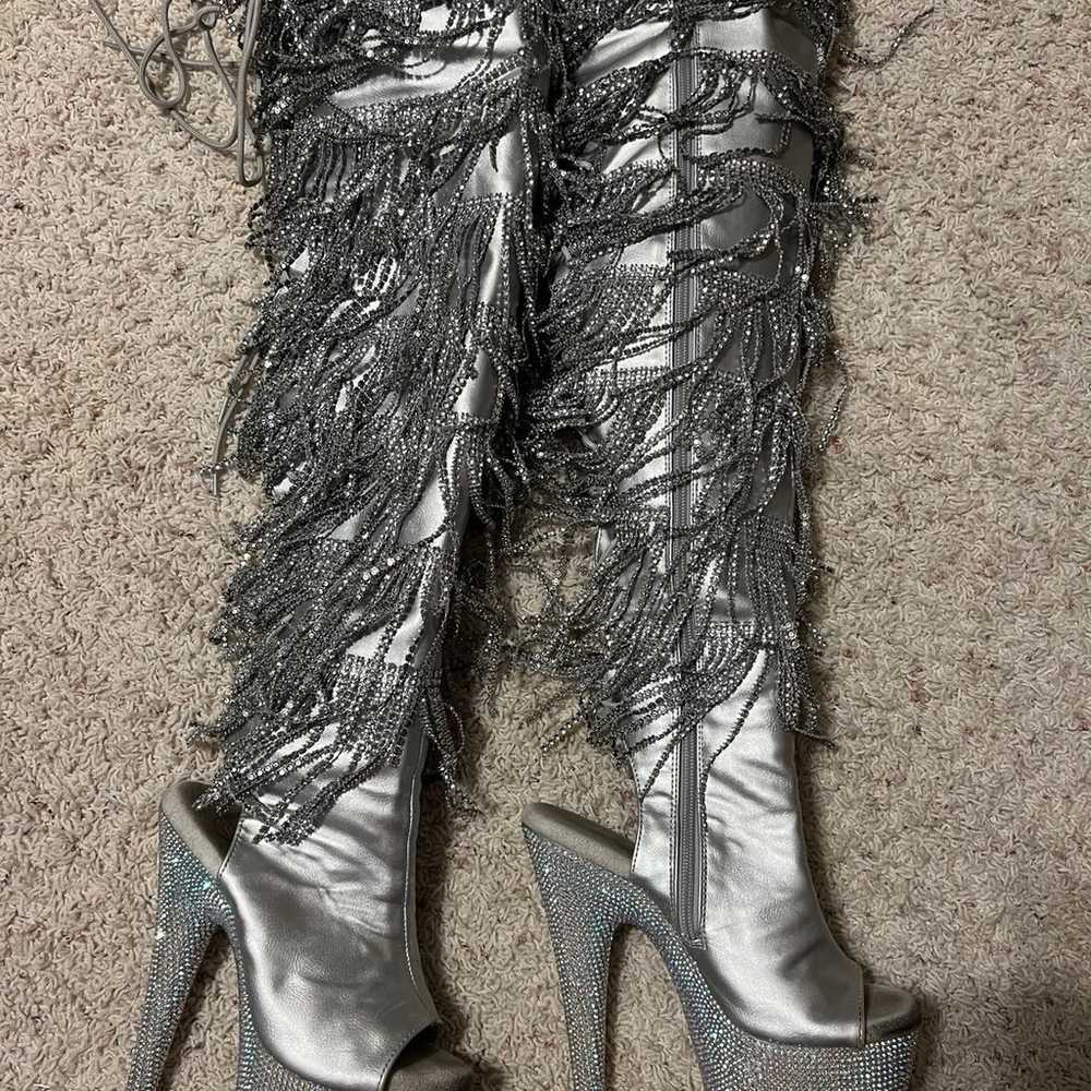 Pleaser Bejeweled Boots size 7 - image 5