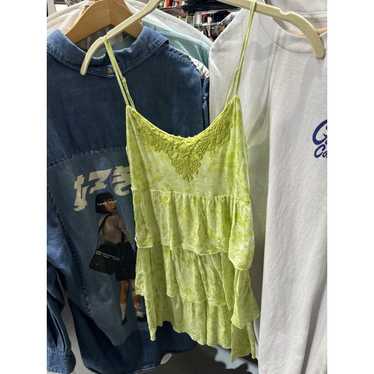 Vintage Y2K Mudd Lime Embellished Scoop Neck Tier… - image 1