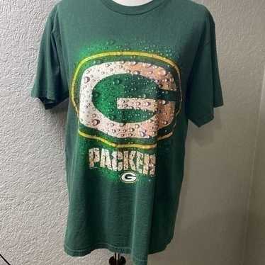 VIntage 1990s Green Bay Packers t shirt wet drop … - image 1