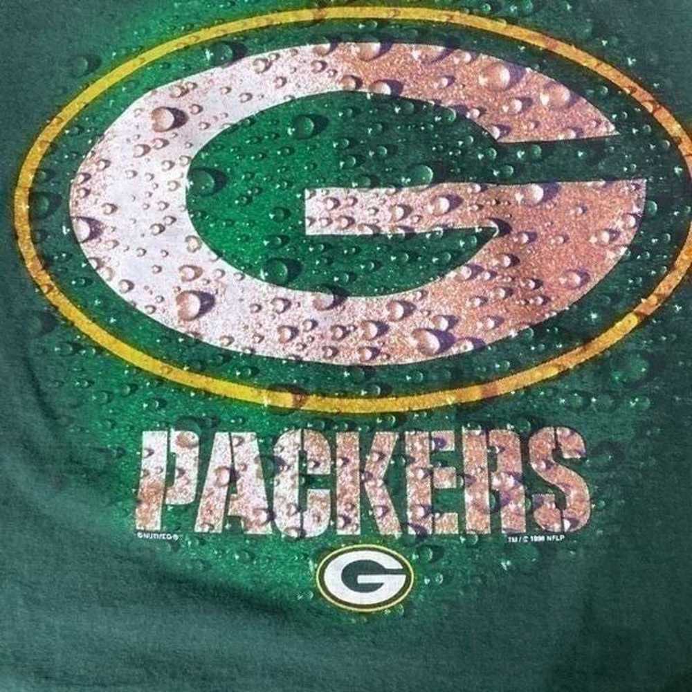 VIntage 1990s Green Bay Packers t shirt wet drop … - image 4