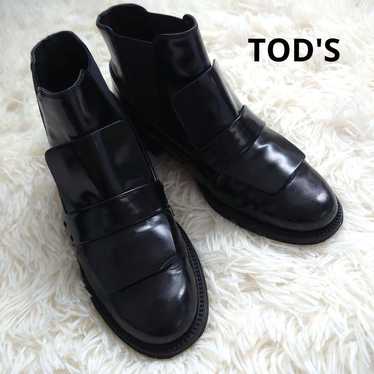 TOD'S Side Gore Boots Leather Black Size 35.