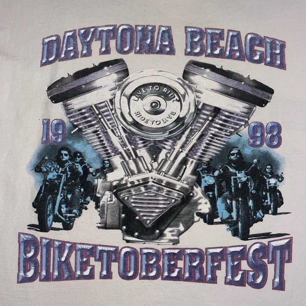 Vintage 90s Daytona Beach Biketoberfest Biker Har… - image 2