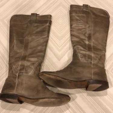 Frye Grey Distressed Paige Tall Pull-on Boots - image 1