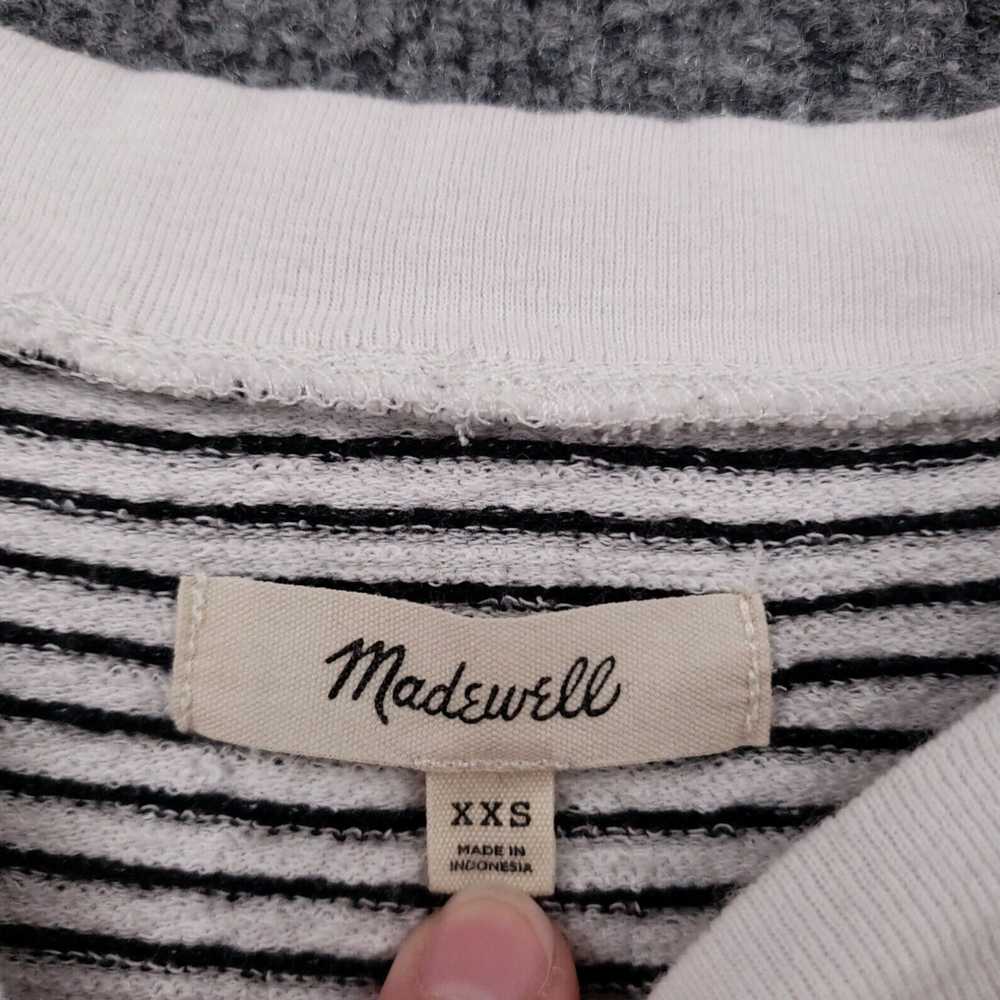 Madewell Womens Gray Striped Terry Cloth Raglan S… - image 4