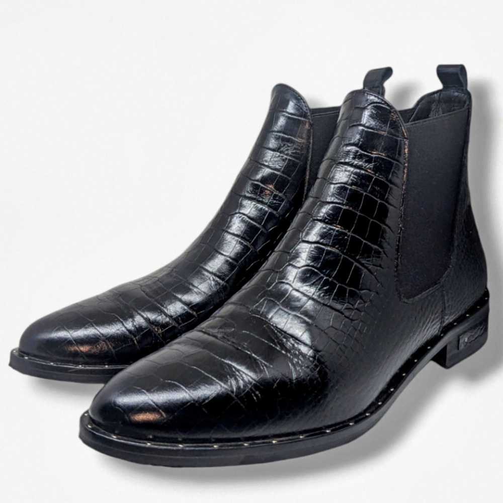 Freda Salvador | Sleek Chelsea Black Embossed Cro… - image 3