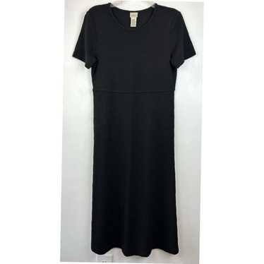 Vintage Petite Black Short Sleeve Midi Dress for … - image 1