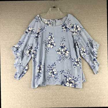 Vintage LightWeight Feminine Boat Neck Blue and W… - image 1