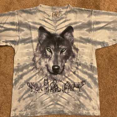 Vintage Y2K Liquid Blue Pack Of Wolves T Shirt Si… - image 1