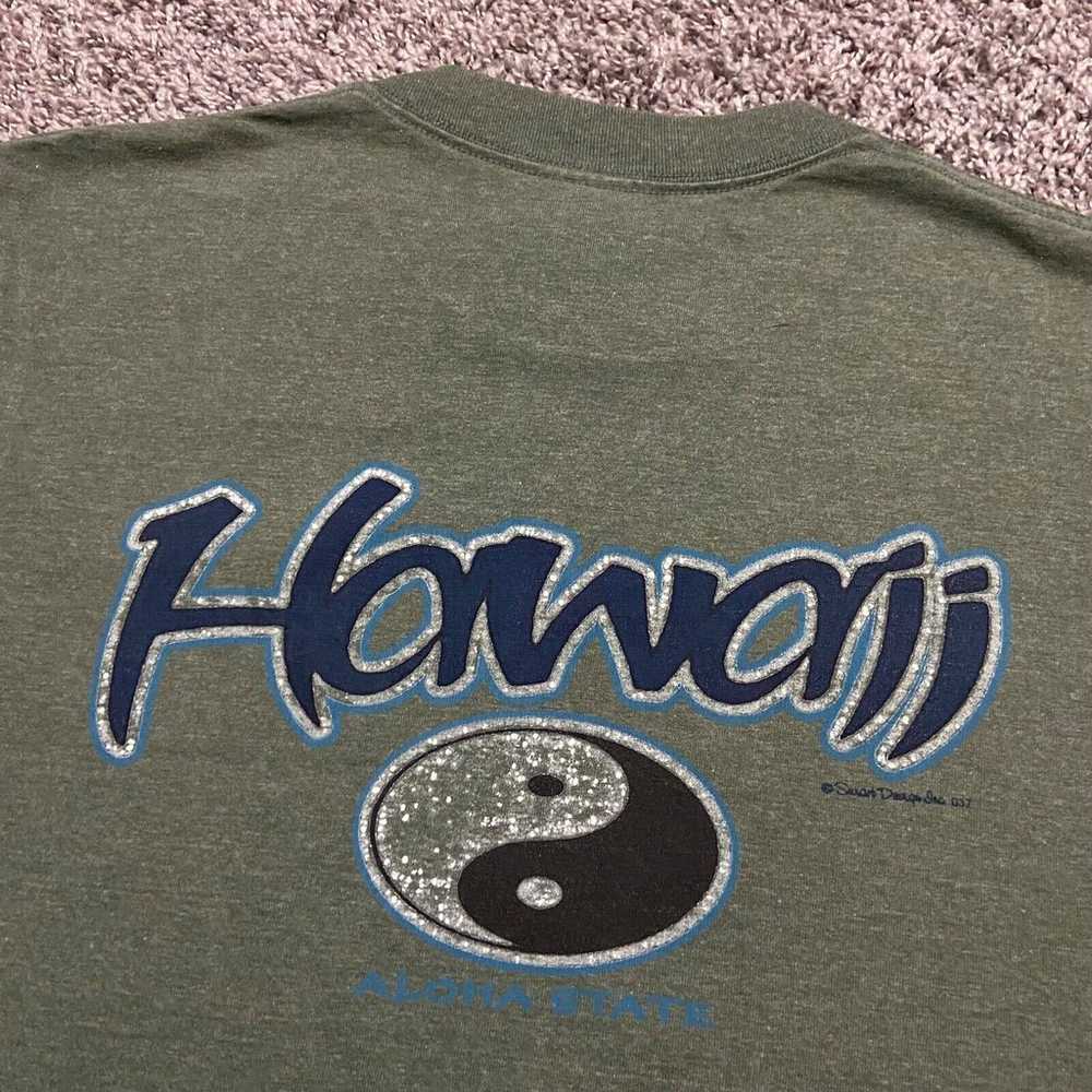 Vintage Hawaii Shirt Aloha State Yin Yang Sun Fad… - image 3