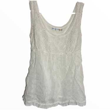 Other Johnny Was peplum tank top white tie back f… - image 1