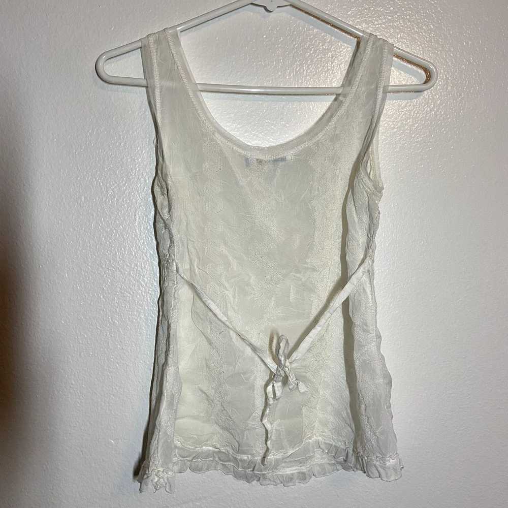 Other Johnny Was peplum tank top white tie back f… - image 4