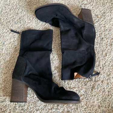 NWOB Free People Elle Block Heel Boots Black Leat… - image 1