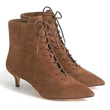 J Crew Fiona Ankle Boots Booties Lace Up Kitten He