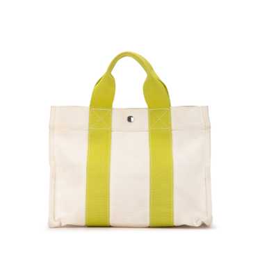 White Hermès Toile Bora Bora PM Tote