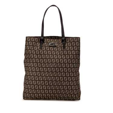 Brown Fendi Zucchino Canvas Tote