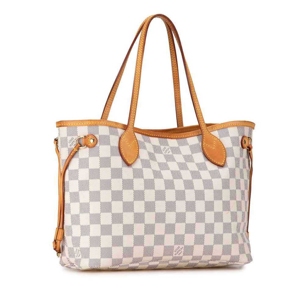 White Louis Vuitton Damier Azur Neverfull PM Tote… - image 2