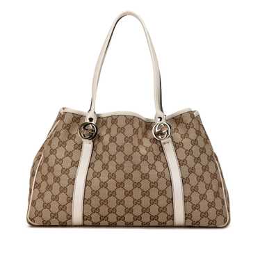 Beige Gucci GG Canvas Twins Tote