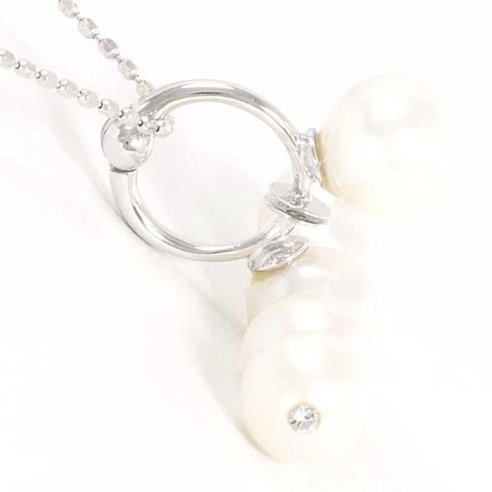 Other Other K10 White Gold Pearl Necklace Metal N… - image 2