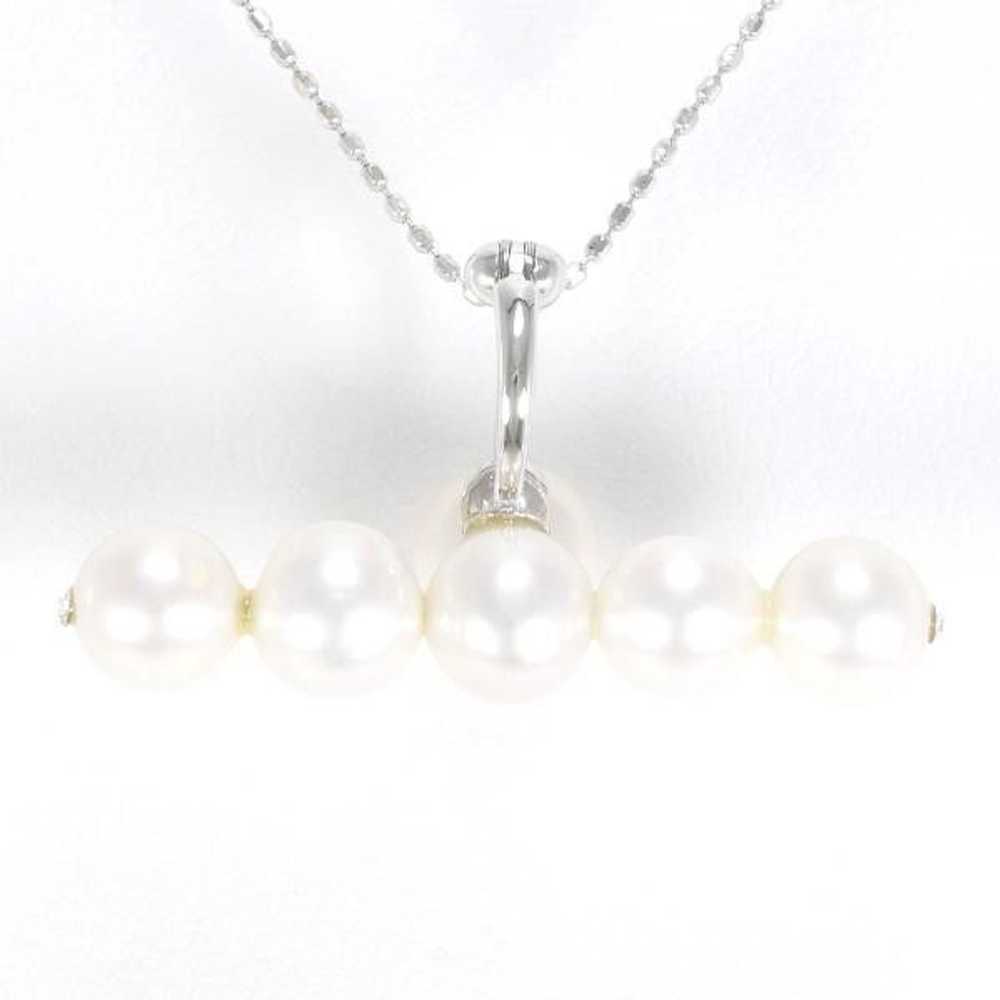 Other Other K10 White Gold Pearl Necklace Metal N… - image 4