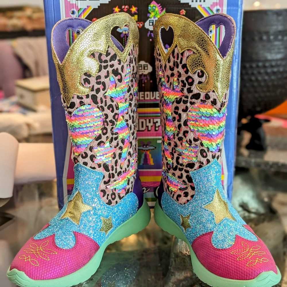 IRREGULAR CHOICE:  HTF CROYDON COWBOY BOOTS EU38 - image 2