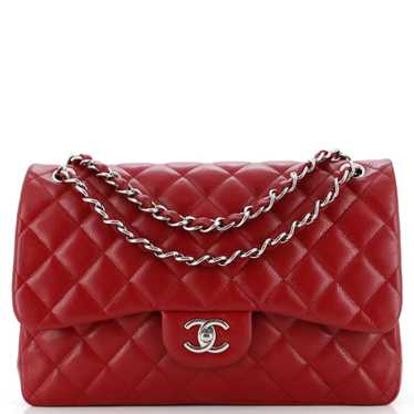 CHANEL Classic Double Flap Bag Quilted Caviar Jumb