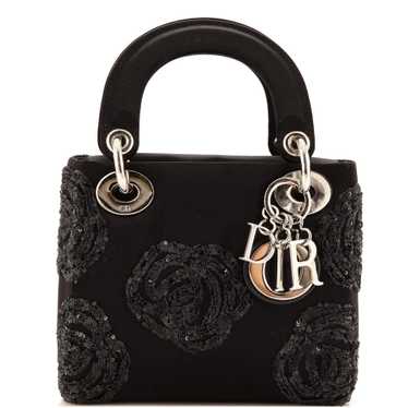 Christian Dior Lady Dior Bag Embellished Satin Min