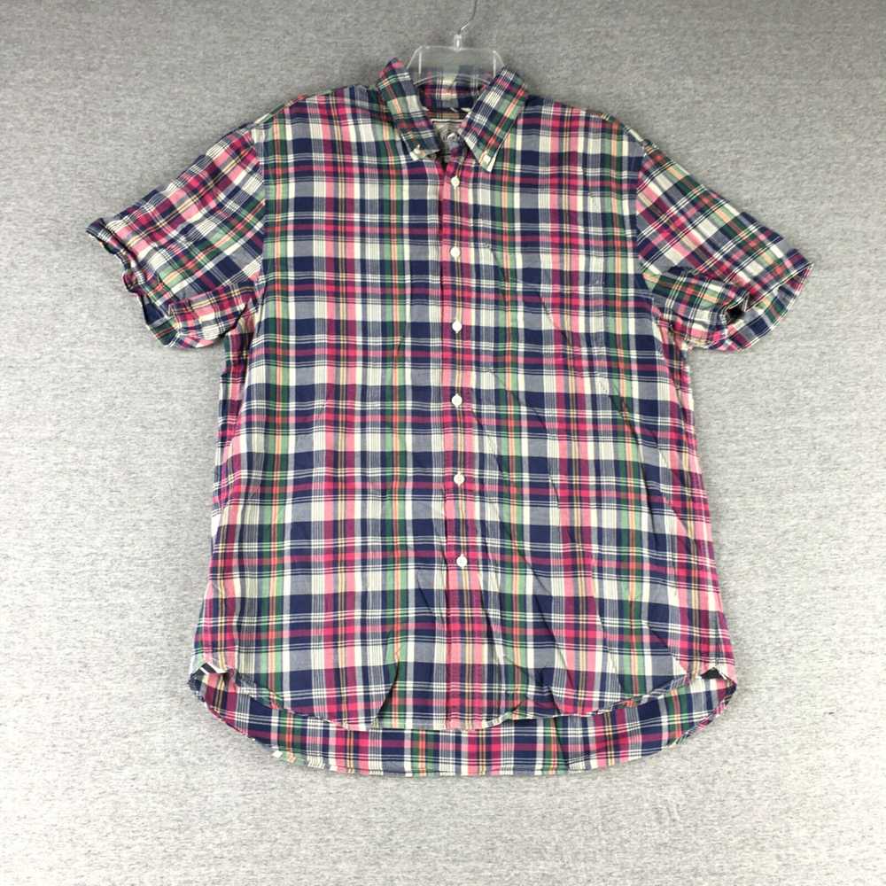 Vintage Classic Button Up Madras Plaid Short Slee… - image 1