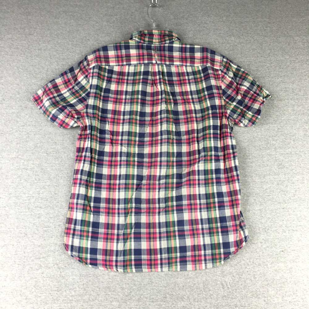 Vintage Classic Button Up Madras Plaid Short Slee… - image 5