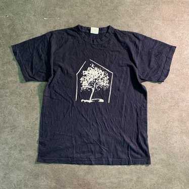 【Vintage】Print T-shirt Import Navy Old clothes use