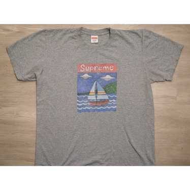 Vintage 1990s Supreme Sailboat Graphic T-Shirt Uni