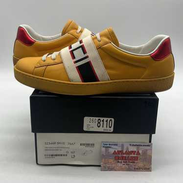 Gucci Gucci ace stripe leather yellow - image 1