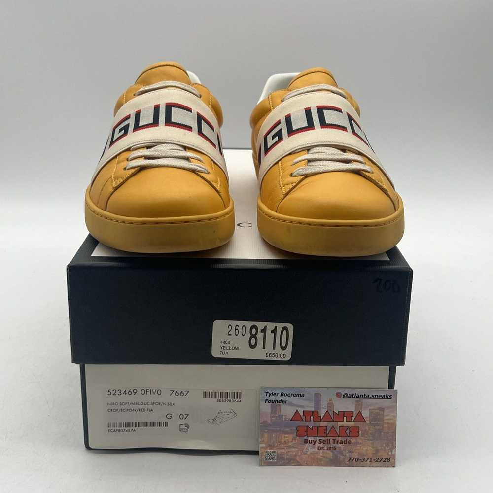 Gucci Gucci ace stripe leather yellow - image 2