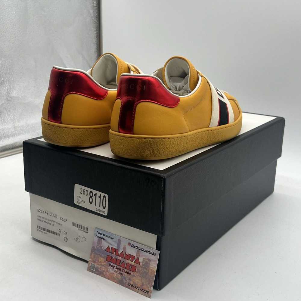 Gucci Gucci ace stripe leather yellow - image 5