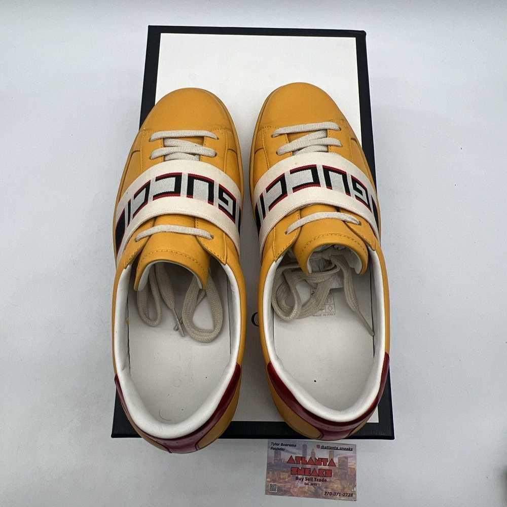 Gucci Gucci ace stripe leather yellow - image 7