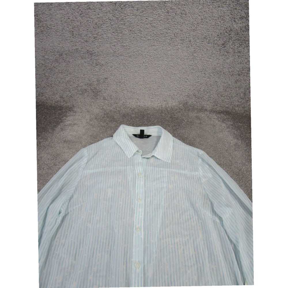 Vintage Authentic Blue Striped Long Sleeve Button… - image 2