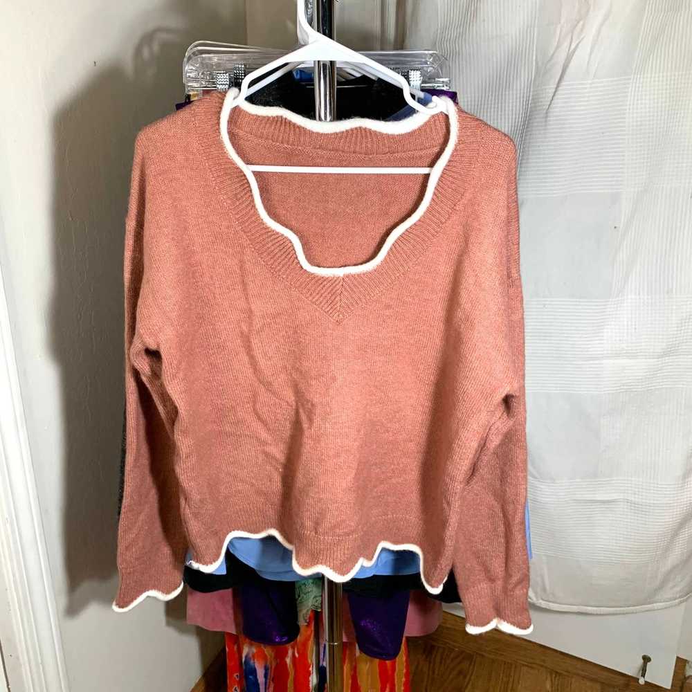 Other Cute Knit Orange Sweater Size XL - image 1