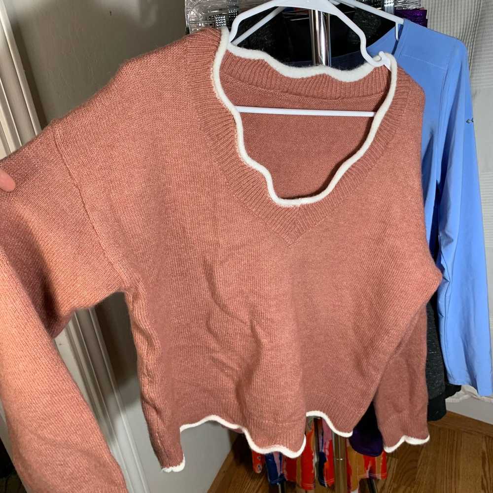 Other Cute Knit Orange Sweater Size XL - image 4