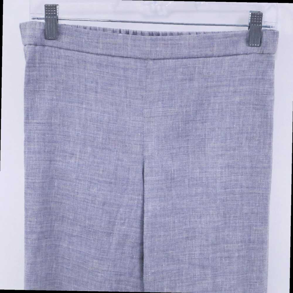 Theory Eco Friendly Gray Sharkskin Linen Crop Pan… - image 2