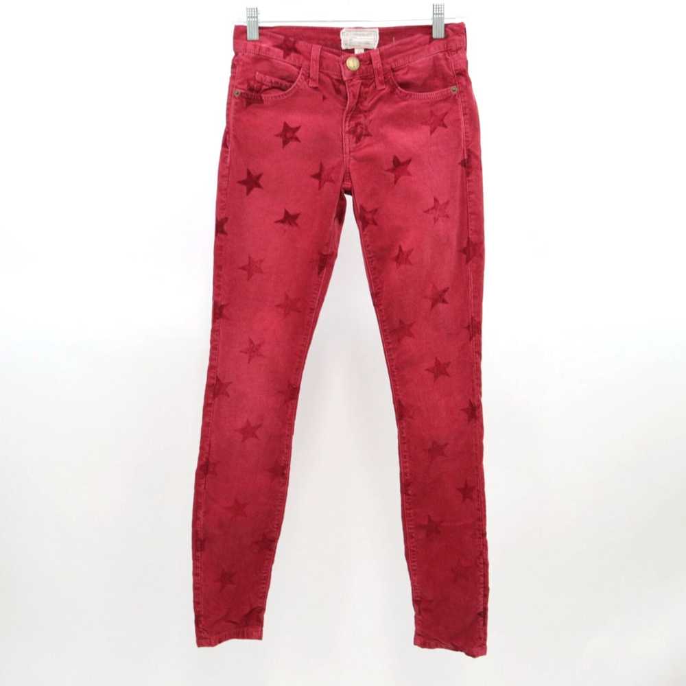 Vintage Corduroy Cabernet Red Stars Ankle Skinny … - image 1