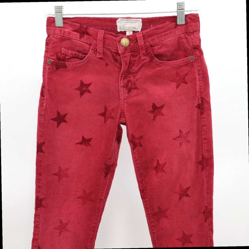 Vintage Corduroy Cabernet Red Stars Ankle Skinny … - image 2