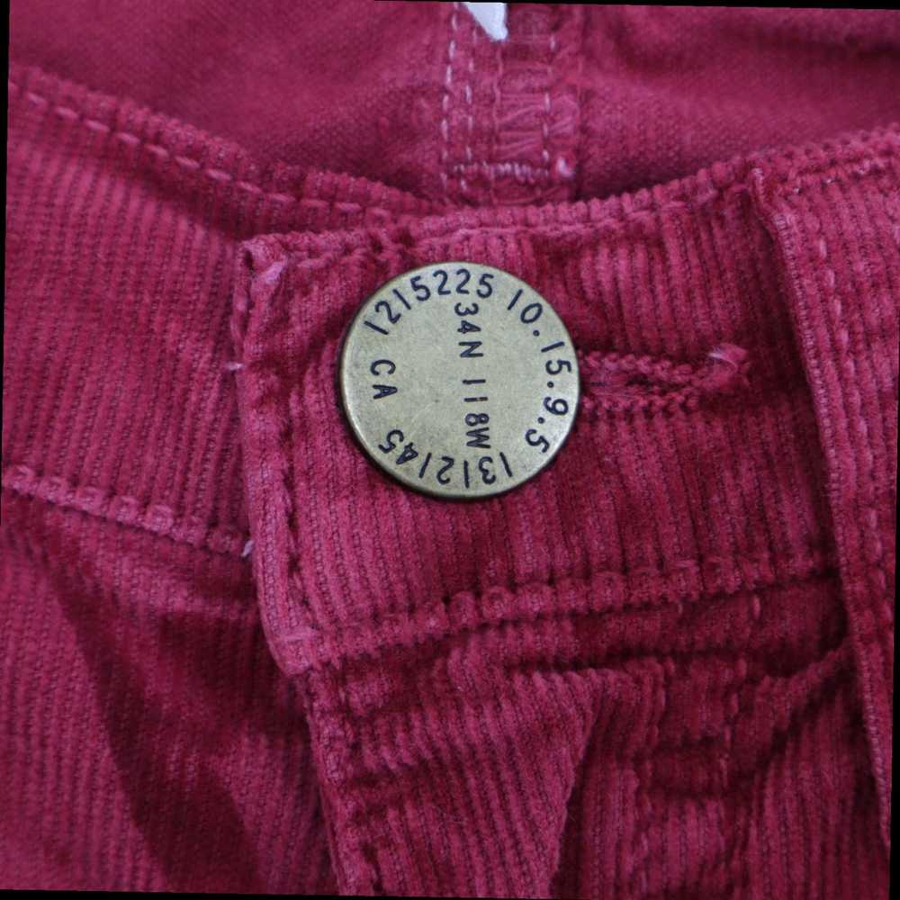 Vintage Corduroy Cabernet Red Stars Ankle Skinny … - image 6