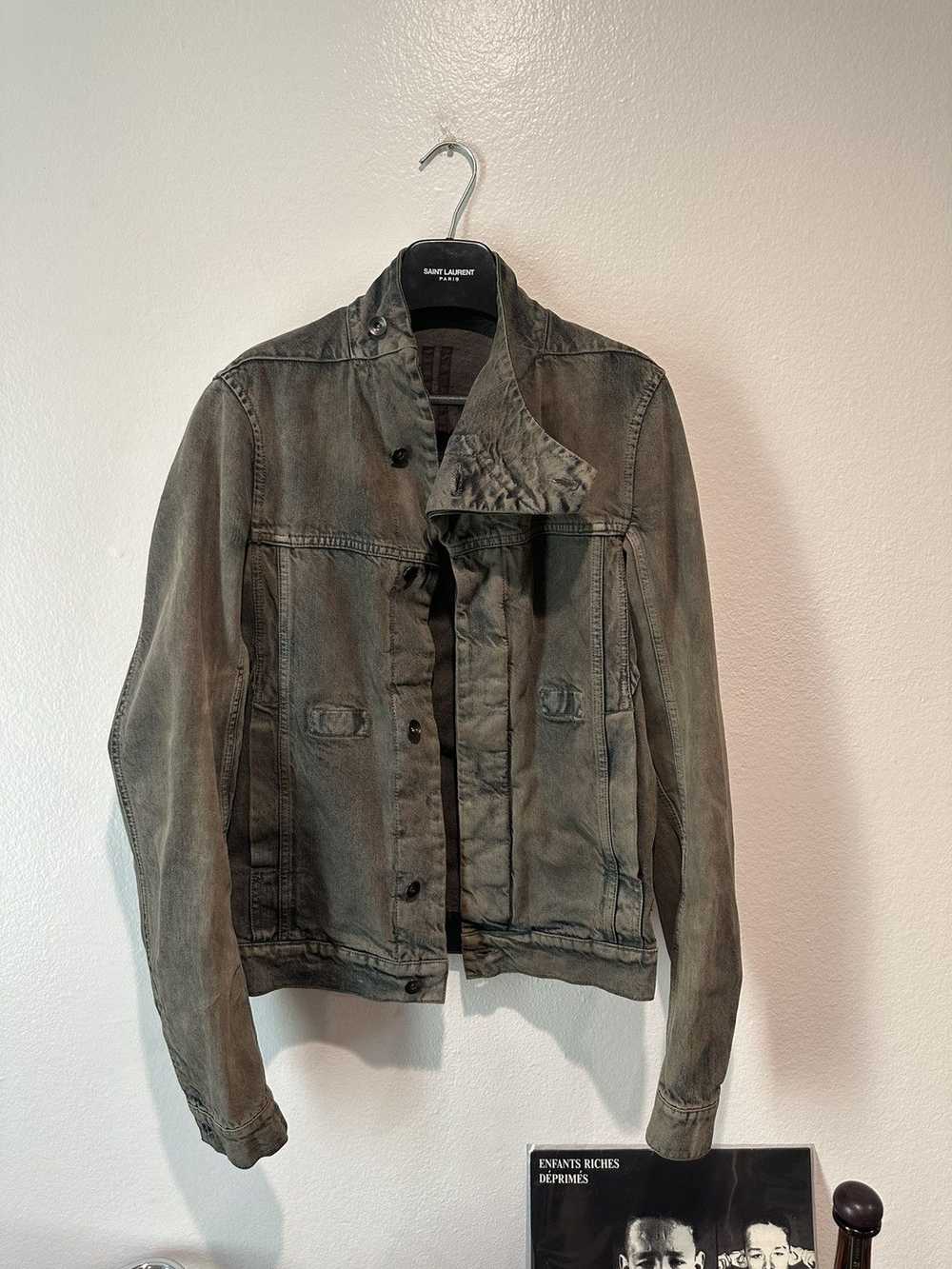 Rick Owens Mineral Medium Wash Slave Denim Jacket… - image 2