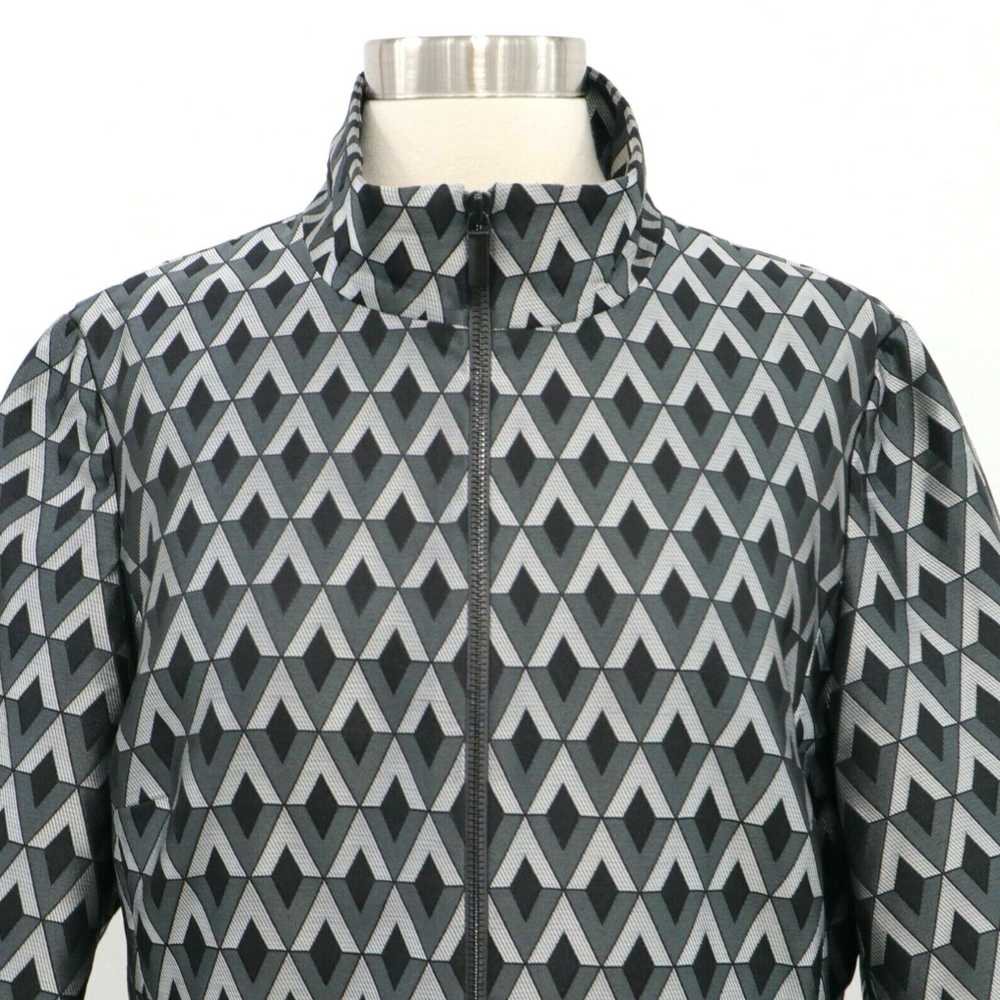 Vintage Womens Full Zip Black Gray Geometric Patt… - image 2