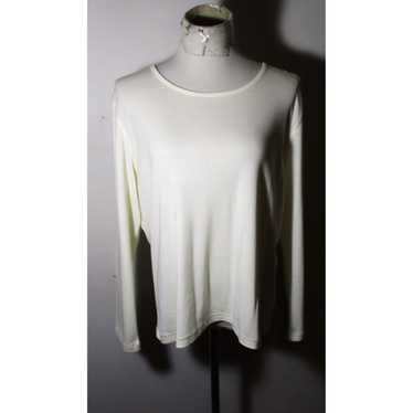 Vintage Luxurious Beige Cotton Long Sleeve Top fo… - image 1