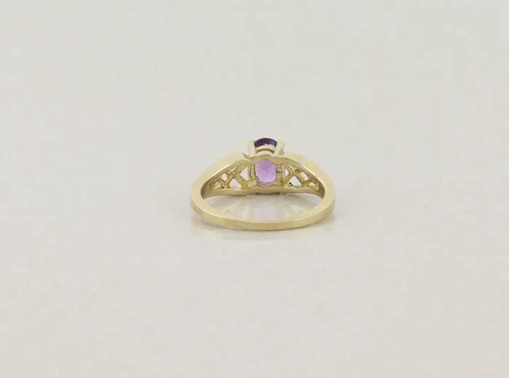 10k Yellow Gold Natural Amethyst Ring Size 5 1/2 - image 7