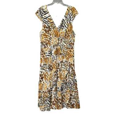 Brand Vintage Jane Ashley Woman Leopard Print Smoc